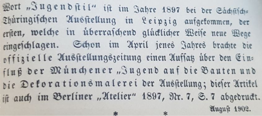 Ursprung der Begrifflichkeit Jugendstil in der Architektur