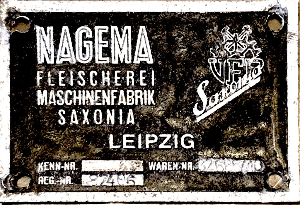 Nagema Saxonia Maschinenplakette