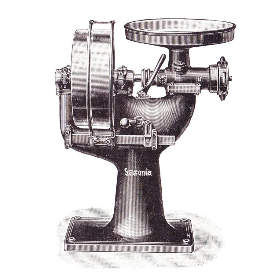 „Saxonia“ Fleischschneide-Maschine (Wolf) – techn. Stand 1924