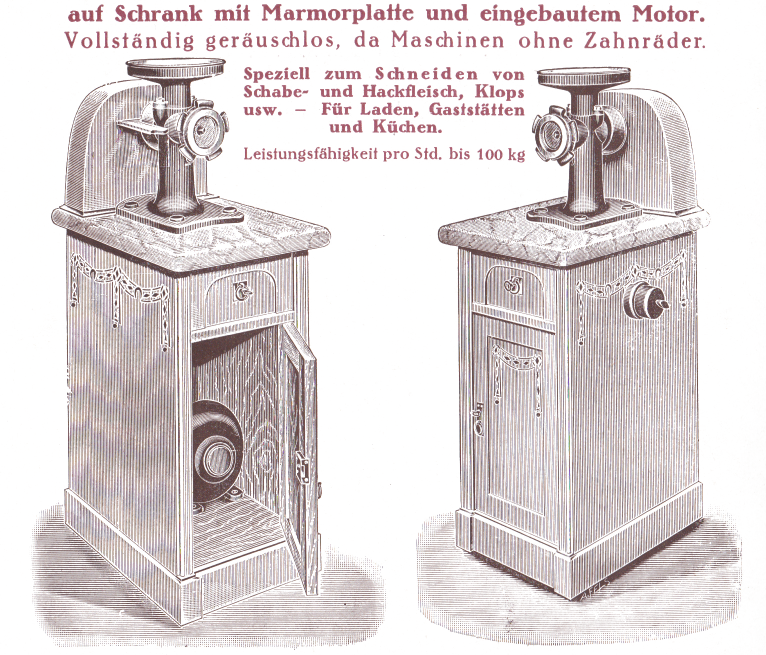 "Saxonia"-Fleischschneide-Maschine HKOM im Schranksystem
