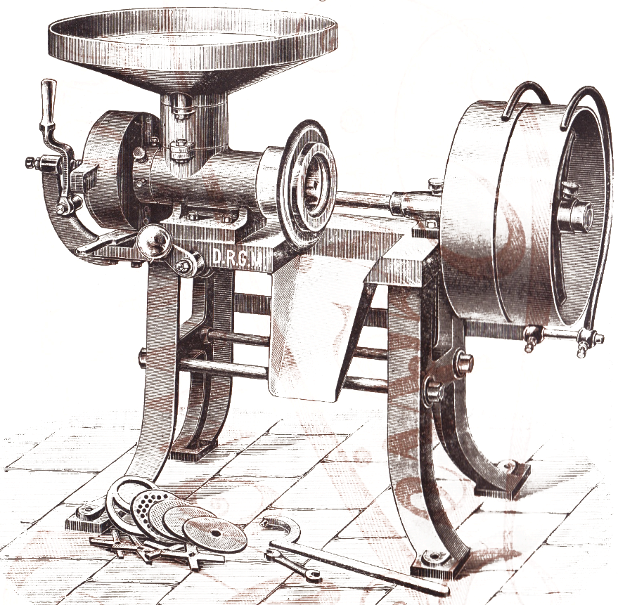 Universal-Fleischschneide- Maschine / Wolf Typ D und E - 1896