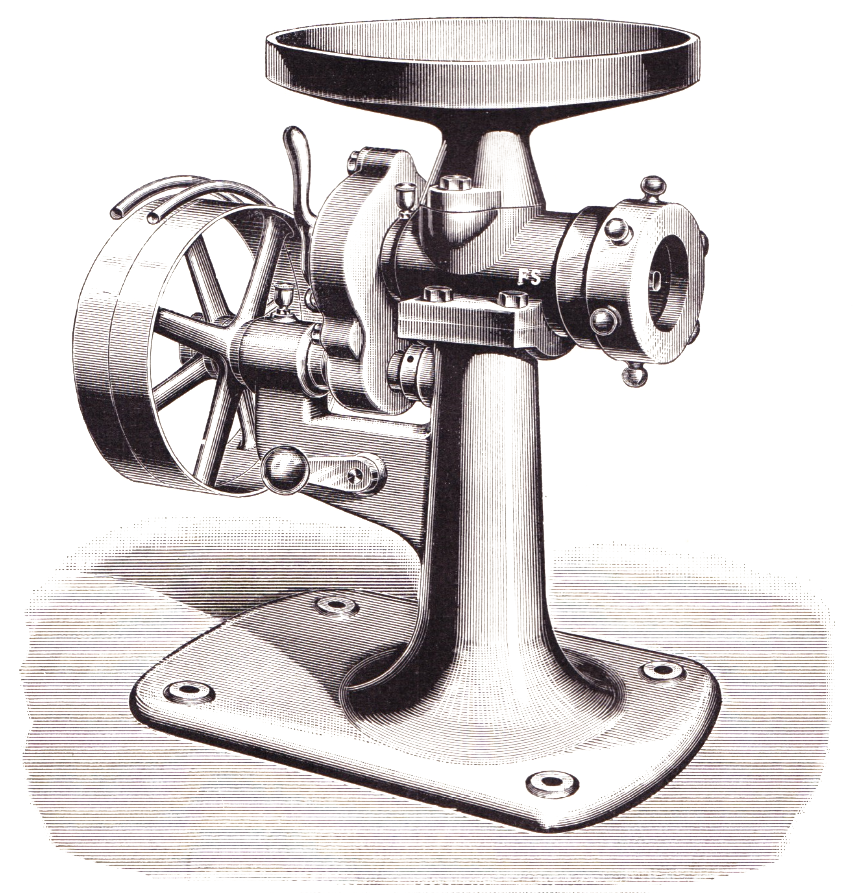 Neue "Saxonia"-Fleischschneide-Maschine FS. um ca. 1900