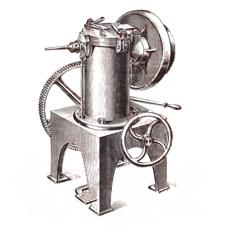 Wurstfüll-Maschine für Kraftbetrieb - um 1896