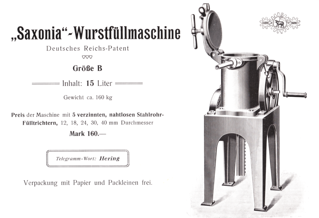 "Saxonia" - Wurstfüllmaschine B - ca. 1908