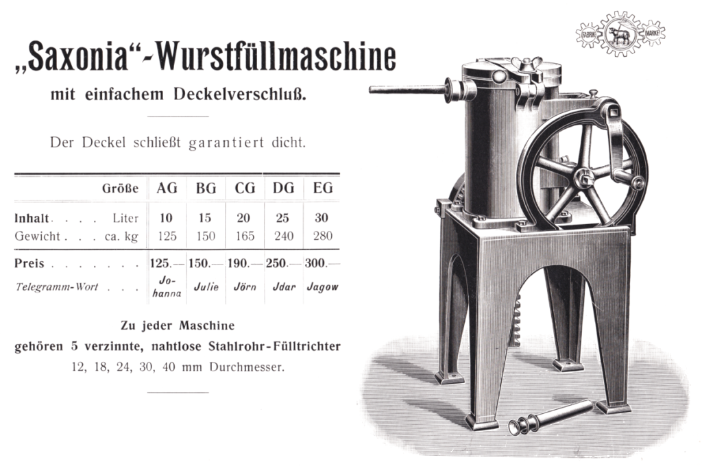"Saxonia" - Wurstfüllmaschinen AG-EG  - ca. 1908