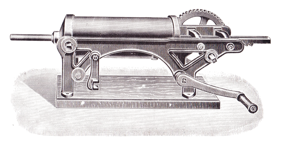 "Saxonia" Wurstfüllmaschine - Nr. 410 - Liegende Konstruktion.