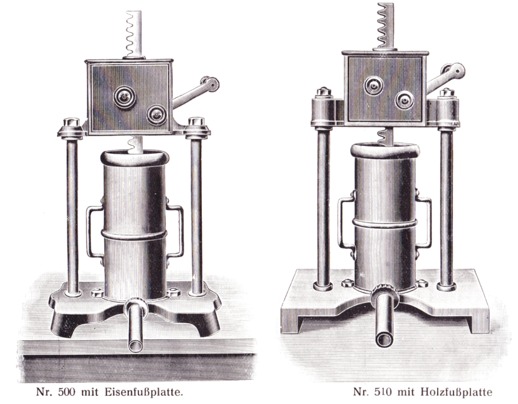 "Saxonia" Wurstfüllmaschine - Nr. 500 und 510 - Kräftige, solide Bauart.