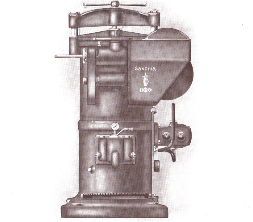 "Saxonia" -Würstchen- Abteil- und Abdrehmaschine Type AM 70 um 1927