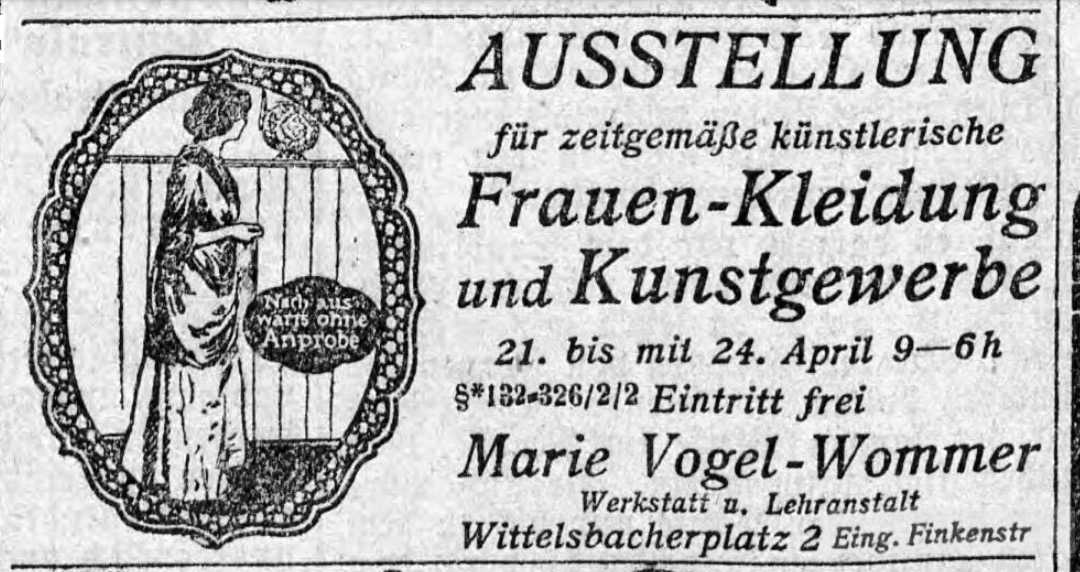 Austellung für zeitgemäße und künstlerische Frauenkleidung und Kunstgewerbe