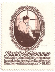 Marie Vogel-Wommer - Werkstatt und Lehranstalt für zeitgemäße und künstlerische Frauenkleidung und Kunstgewerbe - Marke München